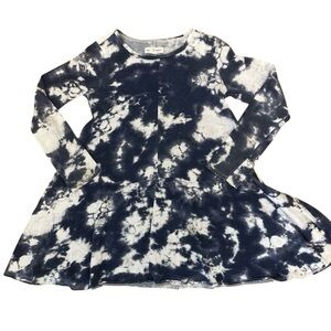 4/$25 Melrose and Market Tie Dye Dress Long Sleeve Girls Size Large Navy / White